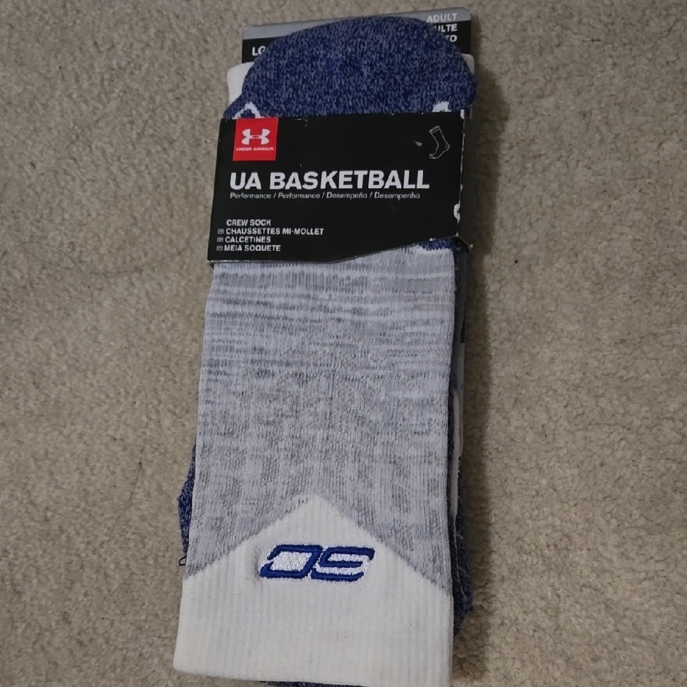 Under Armour Blue and White Athletic Socks